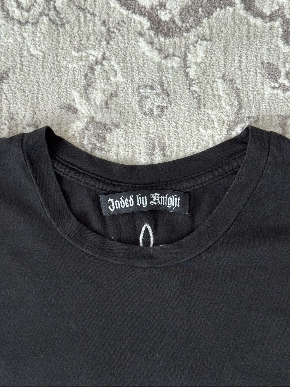 Jaded by Knight Long-Sleeve Graphic Tee with Leather Appliqué - Hand Made in USA - Picture 3 of 8
